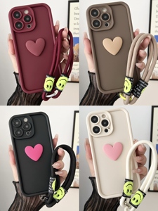 Ins Stylish 3D tình yêu trái tim điện thoại di động Trường hợp đối với iphone16 15 14 13 12 11 mềm TPU đầy màu sắc điện thoại Trường hợp với dây cho Iphone 16 - Product Image 6