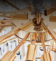 Lustre moderne grand format Kalux pour hall d'hôtel, villa, ou projet d'ingénierie, avec lampe LED créative dorée et accents décoratifs pour escaliers