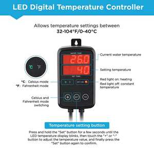 Riscaldatore Sommergibile per Acquario in Acciaio Inox Titanio 100W-3000W con Display Digitale e Controllo della Temperatura - Product Image 2