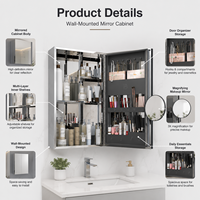 Kabinet Cermin Dinding Modern untuk Penyimpanan Kosmetik, Kabinet Cermin Kamar Mandi