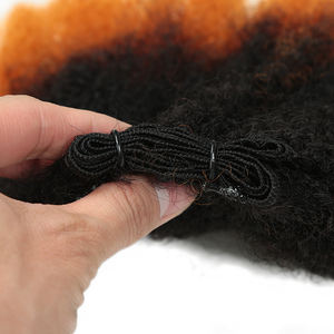 耐用纬纱 8 英寸 6 件 200 克 柔软非洲卷发合成混合发纬渐变色非洲编织发束 - Product Image 4