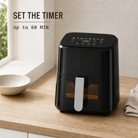 Friteuse à air sans huile 4,5 L avec contrôle de température 80-200°C et minuteur 60 minutes pour la cuisine à domicile