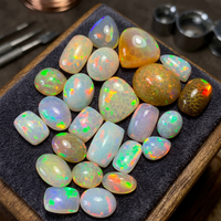 Opales en nid d'abeille multicolores naturelles, pierres précieuses en vrac, cabochons de forme libre, effet de jeu de couleurs/feu, certifiées par un tiers pour la joaillerie