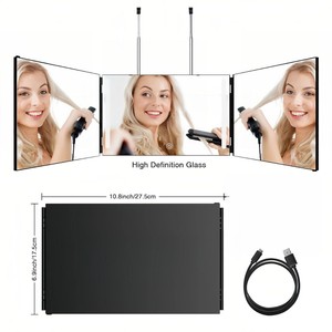 <span class=keywords><strong>กระจก</strong></span>ตัดผมแบบติดเพดาน LED พับได้ 3 ตอน ปรับความสูงได้ สำหรับร้านทำผมและร้านเสริมสวย ขายส่ง - Product Image 4