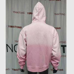 Sweat à capuche zippé unisexe personnalisé, style streetwear, 500 g/m², épais, rose délavé, vintage, déchiré, troué et vieilli - Product Image 2