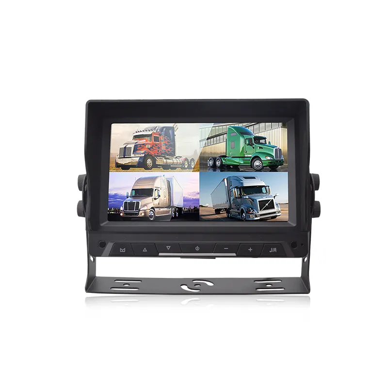 Ahd Ips 7Inch Quad View Monitor 4 Kanalen 360 Rond View Car Camera Dvr Semi Bus Vrachtwagen Camera Systeem