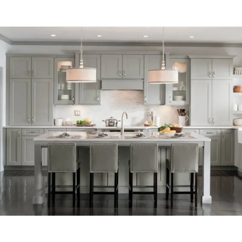 Ready to Assemble Kitchen Cabinets Solid Wood White Shaker Style Modular Kitchen Cabinet