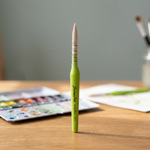 Pinceau d'artiste SeamiArt, manche en bois, poils en laine, pinceau aquarelle, stylo de dessin de voyage, emballage en tube plastique / cadeau de Noël - Product Image 4