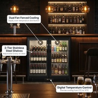 Réfrigérateur de bar commercial personnalisé OEM avec 1/2/3/4 portes vitrées, réfrigérateur de présentation de boissons et de bières sous comptoir pour bar, pub, café, restaurant