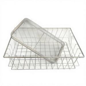 Panier de rangement rectangulaire en acier inoxydable à grandes mailles, écologique et multi-usages, pour la désinfection - Product Image 1