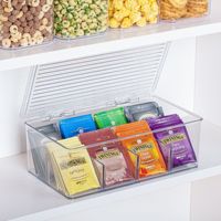 Accessoires pour la maison Boîte de rangement empilée de bureau sans couvercle Sachet de thé en plastique Armoire divisée Boîte de rangement pour garde-manger