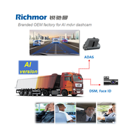Richmor Memperbarui ADAS Cerdas DSM DMS 4G GPS WIFI Dashcam Mobil Dvr