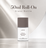 Flacon roll-on en verre de 50 ml, contenant cosmétique pour soins de la peau, parfum, huile essentielle