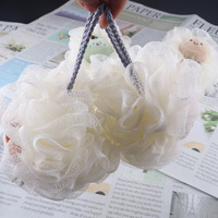 Fleurs de bain en PE en gros, fleurs de bain douces exfoliantes avec filet à bulles, fleur de bain bicolore pour salle de bain