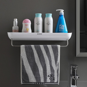 Bathroom Storage Rack Wall Mounted Rectangular Corner Shelf Durable For Sink Towel Storage - Product Image 2