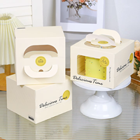 Boîte à gâteau européenne en papier écologique anti-graisse, gaufrée et bronzée, 4/6/8/10 pouces, avec logo personnalisé, matériaux recyclés UV, pour Durian Lasagna