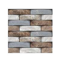 Autocollants muraux en mousse PVC XPE 3D, motif de brique géométrique moderne, imperméables, pour la décoration de salon et de la maison