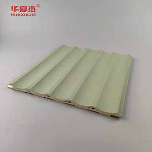 Venta caliente impermeable laminado WPC Panel de pared estriado Panel de PVC en verde azul para la decoración de edificios - Product Image 5