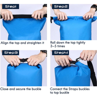Sac à dos pliable portable 5L en PVC 500D durable pour camping, randonnée, kayak, sports nautiques, plage, rangement étanche