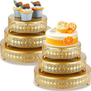 Décoration de table de mariage de style européen, support à gâteau à étages en fer forgé, plateau à fruits, plateau à desserts, ensemble de trois pièces - Vente en gros en Chine - Product Image 5