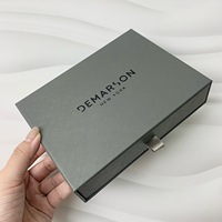 Boîte de présentation personnalisée de luxe à grand tiroir papier d'art gris classique rigide de 2mm d'épaisseur pour offrir en cadeau