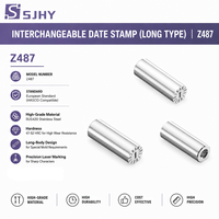 SJHY Z487 Tampon de date interchangeable de type long en acier inoxydable SUS420, insert de marquage de date pour moule compatible HASCO, précision pour cavités profondes