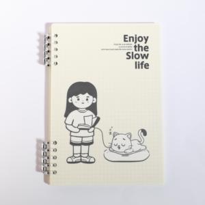 Tùy chỉnh A5 sinh viên Nhật ký thiết kế mới phim hoạt hình phong cách in bìa cứng <span class=keywords><strong>PP</strong></span> giấy máy tính xách tay nhiệt ràng buộc Loose-Leaf máy tính xách tay - Product Image 2