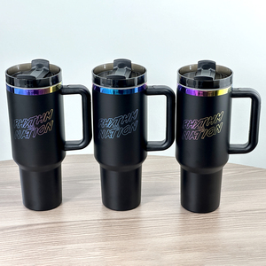 Vaso Térmico de Viaje Aislado de 40 oz con Asa, Vaso de Acero Inoxidable Grabado con Láser Personalizado, Taza Térmica de Doble Pared con Aislamiento al Vacío para Café - Product Image 2