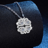 Collier tendance pour enfants en argent sterling 925 plaqué platine de haute qualité, pendentif géométrique en moissanite en forme de croix