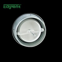 Diffuseur d'air rond à volume réglable en acier galvanisé pour plafond avec registre de régulation