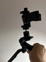 Support de téléphone double avec clip rotatif pour prise de vue horizontale et verticale, trépied portable pour téléphone, support de téléprompteur