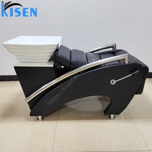 KISEN Silla de Lavado de Cabello para Salón de Belleza, Negra, Económica, con Lavabo y Sillas en Venta - Product Image 5