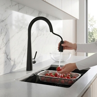 Robinet de cuisine moderne noir mat extractible en acier inoxydable 304 316, monocommande, à poser sur le plan, robinet de cuisine intelligent