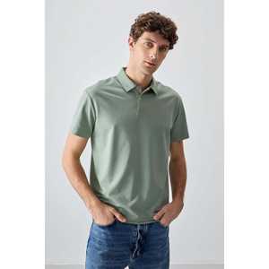 Polo de Algodón Piqué Verde Claro para Hombre, Talla Grande, Manga Corta, Corte Holgado, Básico 88381 - Product Image 5