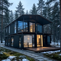 Maison modulaire en conteneurs à deux étages de 20 pieds, structure en acier, panneaux sandwich, pour dortoir, hôtel