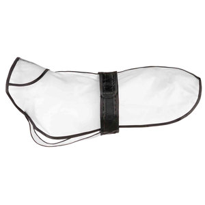 Ropa Impermeable para Mascotas de PVC Tarbes, 50 cm, Transparente con Borde Negro, Revestimiento Impermeable Premium - Product Image 1