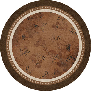 Alfombra Redonda de Estilo Vintage con Patrón Floral, Fibra de Poliéster, Alfombra para Sala de Estar o Dormitorio, Diseño Nórdico, Resistente al Agua y a las Manchas - Product Image 2