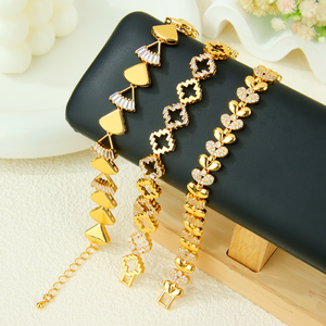 New Design Fashion Zircon <b>Bracelet</b> 21k <b>Gold</b> Plated Dubai Elegant Exquisite Lucky <b>Bracelets</b> for Women Event Party Jewelry - Product Image 4