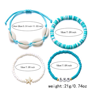 Bohemian Summer Beach Handmade Ajustável Woven <span class=keywords><strong>Rope</strong></span> Cowrie Shell <span class=keywords><strong>Ankle</strong></span> <span class=keywords><strong>Bracelet</strong></span> Branco Natural Sea Shell Pulseira para Homens Mulheres - Product Image 6