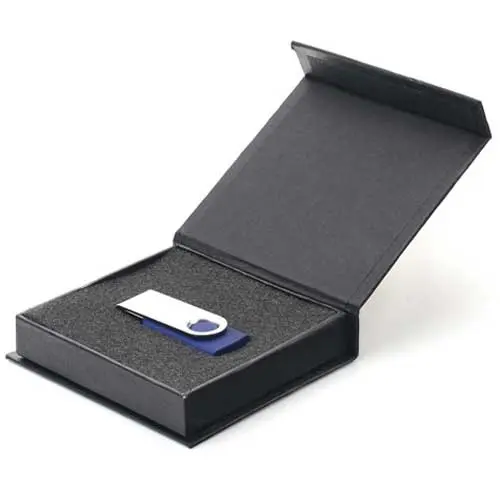 Pesanan Mini Pesanan Kustom Kemasan Kunci Kotak Magnet Buku Kardus Hitam dengan Busa