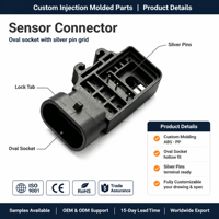 Boîtier de connecteur de capteur à 4 broches avec inserts métalliques moulés par injection sur mesure pour l'électronique OEM