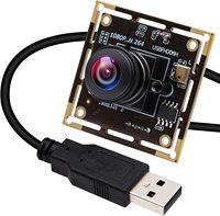 Cámara Web ELP H.264 1080P con Sensor IMX323, Mini Cámara USB de Baja Iluminación, Módulo de Cámara de Gran Angular de 180 Grados con Micrófono para PC