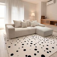 Canapé d'angle modulaire moderne en mousse à mémoire de forme, trois places, avec revêtement en tissu, compression 0,6 po, pour appartement, villa, hôtel, salon