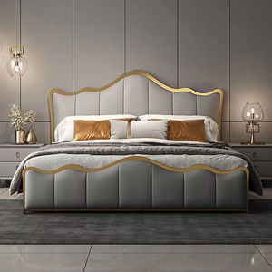 Lit <strong>De</strong> Luxe <strong>Cama</strong> <strong>De</strong> Lujo Modern PU Leather Queen/King Bed with Steel Frame, Luxury Design for Home Luxury Bed - Product Image 2