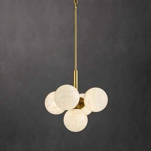 Lustre moderne à <span class=keywords><strong>LED</strong></span> en albâtre avec pendentif en boule naturelle, forme ovale minimaliste pour salon et <span class=keywords><strong>salle</strong></span> à <span class=keywords><strong>manger</strong></span> - Product Image 6