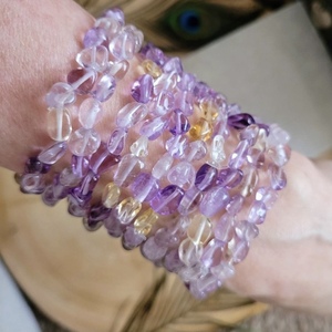 LS-C2151 Phantasie Naturstein Armbänder Rose Quarz Amethyst Sonne Achat Perlen Aussage Armband Schmuck Damen Armband