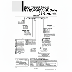 SMC Pneumatics ITV3030-CC2BL Régulateur électro-pneumatique Équipement électrique - Product Image 1