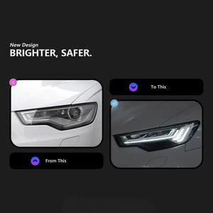 Conjunto de Faros Delanteros LED Bi-Beam de Cinco Barras para Audi A6L C7 (2012-2018), Diseño Especial, Actualización de Lente, 6000k, Luz Dinámica, Nuevo - Product Image 4