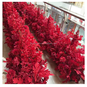 Allée de <span class=keywords><strong>mariage</strong></span> personnalisée bon marché Arrangements floraux passerelle rouge coureur de fleurs <span class=keywords><strong>décoration</strong></span> de fleurs d'allée rouge - Product Image 1
