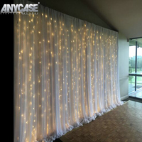Rideau LED noir effet ciel étoilé pour mariage, décoration de fond LED, rideau LED étoilé